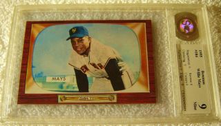 Willie Mays 1955 Bowman 184 Csa 9 Subs (9 9 9 8 9 9) Very Rare Giants