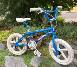 Vintage Old School 1987 Gt Performer Jr 16” Bmx Pit Bike Rare Electric Blue