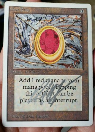 Vintage Magic | SIGNED MTG Unlimited Mox Ruby,  POWER 9, 2