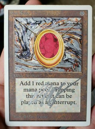 Vintage Magic | SIGNED MTG Unlimited Mox Ruby,  POWER 9, 3