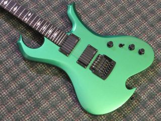 Rare 2006 Bc Rich Usa Custom Shop Wave Standard Guitar Green W/ohsc&coa
