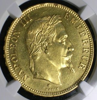 France Second Empire 1864 A Gold 100 Francs NGC AU - 58 Low Mintage Rare Date 2