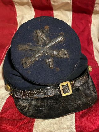 Extremely Rare Civil War Union Soldiers Officers Forage Cap Hat Or Kepi
