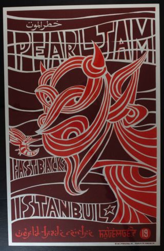Pearl Jam 1996 Istanbul Ames Bros Rare Concert Poster – Like