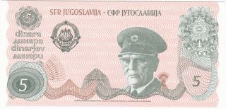 Yugoslavia Tito 5 Dinara Nd 1980 P.  Nl Unc Rare