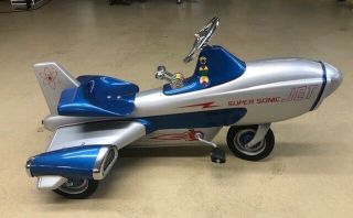 VERY RARE VINTAGE SUPERSONIC JET FULLY RESTORED PEDAL CAR 2