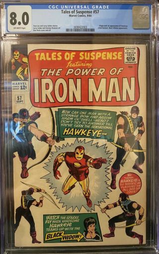 Tales Of Suspense 57 8.  0 Cgc Rare 1st Appearance Of Hawkeye