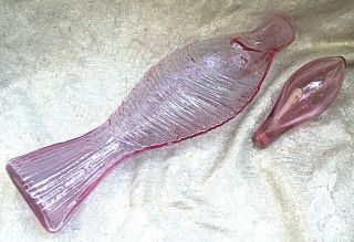 RARE CIRCA 1963 ROSE COLOR BLENKO ART GLASS FISH DECANTER ' by WAYNE HUSTED 2
