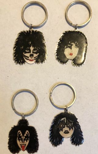 Rare All Four 1978 Kiss Solo Album Mailaway Keychains Aucoin