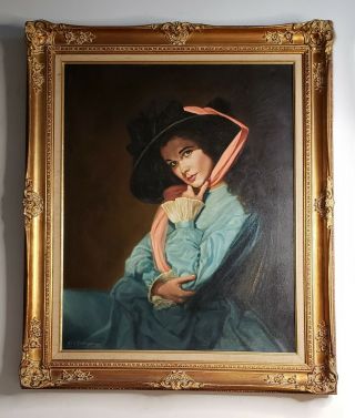 Vivien Leigh As Lady Hamilton,  Anthony De Frange 1972 Rare Oil Painting