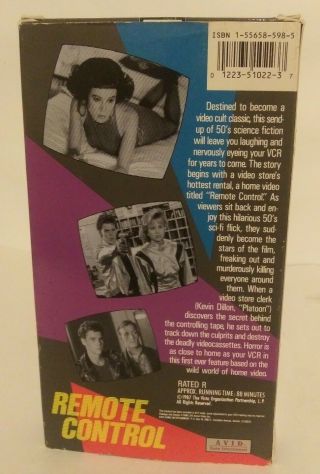 Remote Control VHS 1987 Avid Rare OOP Cult Horror Kevin Dillon HTF. 2