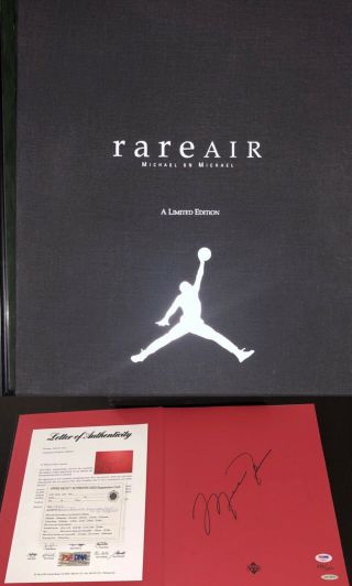 Bulls Michael Jordan Signed Le 538/2500 Rare Air Hard Cover Book Uda Psa