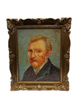 Rare Oíl Painting On Canvas Vincent Van Gogh Post - Impressionism Framed