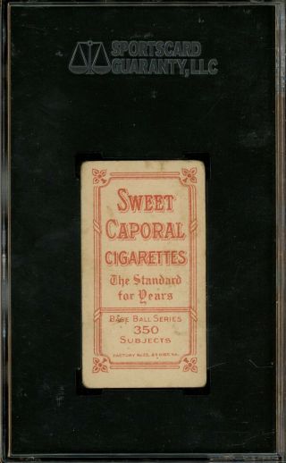1910 T206 Sweet Caporal Factory 25 Ty Cobb Red Portrait SGC 40 VG 3 Rare Back 2