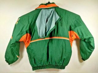 Rare - Vintage 90s Starter University Of Miami Hurricanes Hooded Jacket Size L 2