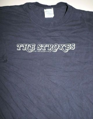 The Strokes The Modern Age T Shirt Large Vintage Rare Worn Blue