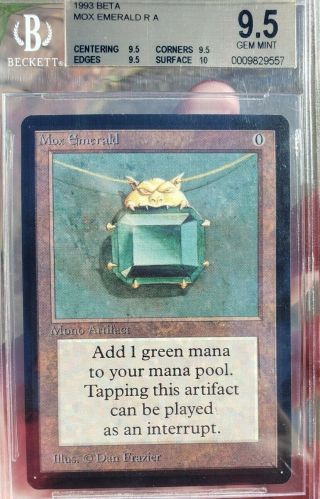 Vintage Magic | Mtg Bgs 9.  5 Beta Mox Emerald,  Quad,  10 = Ultra Rare