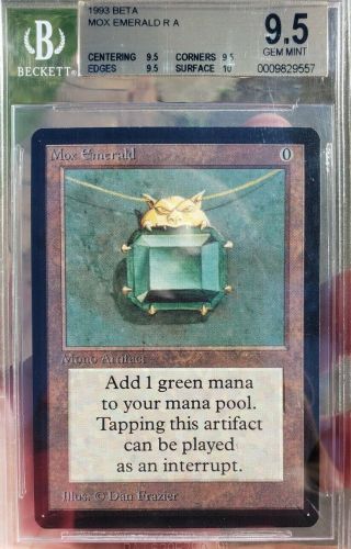 Vintage Magic | MTG BGS 9.  5 Beta Mox Emerald,  QUAD,  10 = ULTRA RARE 2