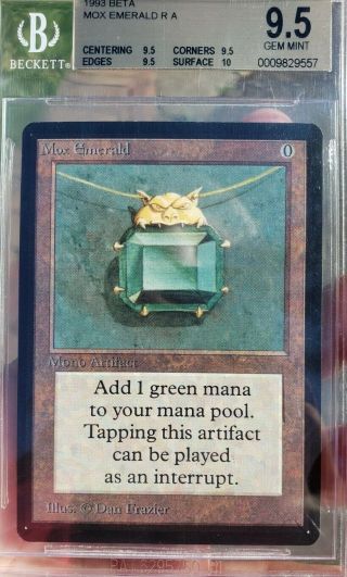 Vintage Magic | MTG BGS 9.  5 Beta Mox Emerald,  QUAD,  10 = ULTRA RARE 3