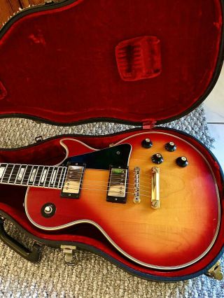 Gibson 1974 Gibson Les Paul Custom RARE ONE PIECE Mahogany Body Cherry Sunburst 3