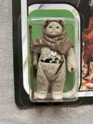 ON CARD VINTAGE 80s KENNER STAR WARS ROTJ 65 BACK CHIEF CHIRPA CLEAR BUBBLE 3