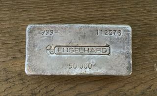 50 Oz Engelhard Silver Bar Rare 5th Series Serial 112676 Unique Font Stamping