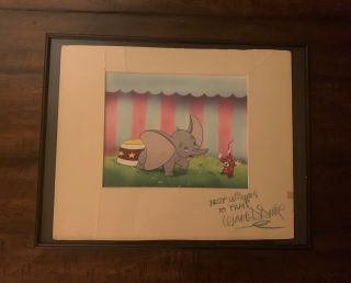 Walt Disney Autograph On Dumbo Celluloid Very Rare