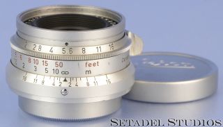 Leica Leitz 35mm Summicron F2 Sm 1m 1st V Chrome 11608 Screw Mount Lens.  Rare