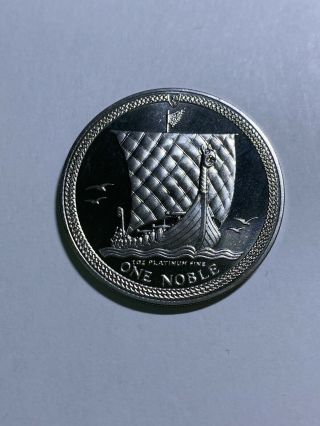 Rare 1986 1oz Platinum Isle Of Man 1 Noble.  Low Mintage