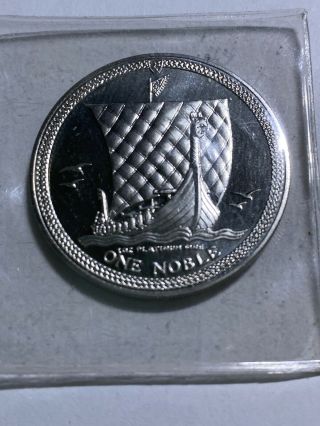 Rare 1986 1oz Platinum Isle Of Man 1 Noble.  Low Mintage 3