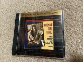 Rare Thelonious Monk Quartet (cd) Live At Monterey Jazz 015775168626 Vol 2