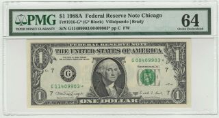 1988a $1 Rare Star 2 Digit Mismatch Serial Numbers 1 Of 2 This Week Pmg 64 Wow