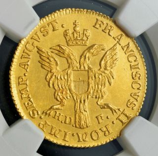1801,  German States,  Lubeck (city).  Gold Ducat Coin.  Very Rare Ngc Ms - 62