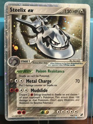 Steelix Ex 109/115 Unseen Forces Ultra Rare Pokemon Card Reverse Holo Near