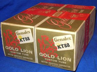 Rare Nos Factory Matched Pair Genelex Gold Lion Kt - 88 Vacuum Tubes 2