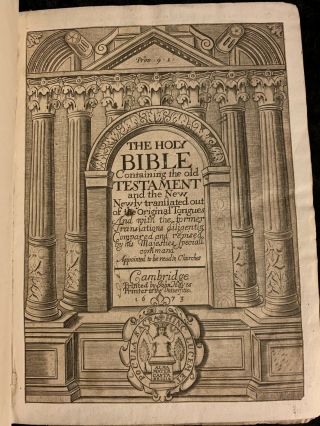 1673 KING JAMES BIBLE Illustrated LAVISH Fine Binding GILT Complete RARE 3