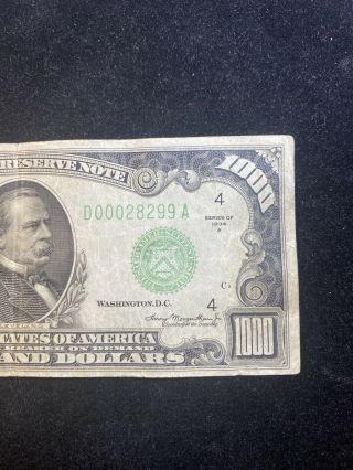 1934 $1000 (One Thousand Dollar) Bill - OHIO RARE 2