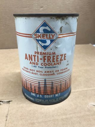 Vintage Rare Skelly Anti Freeze Quart Can Advertising Skelly Oil Kansas City Mo