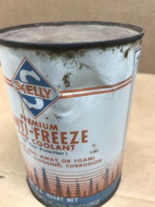 Vintage Rare Skelly ANTI FREEZE Quart CAN Advertising Skelly Oil Kansas City MO 2