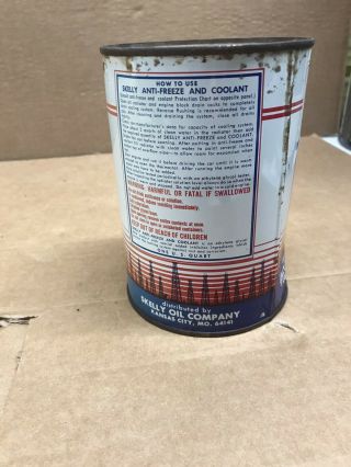 Vintage Rare Skelly ANTI FREEZE Quart CAN Advertising Skelly Oil Kansas City MO 3