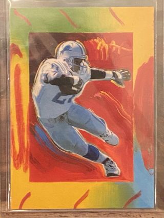 Barry Sanders 1997 Topps Gallery Peter Max Serigraph Pm5 Rare Lions