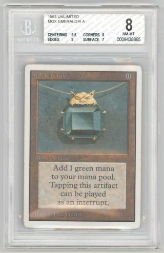 Mox Emerald Unlimited - Bgs 8 - Magic The Gathering Mtg R A 1993 Power 9 Vintage
