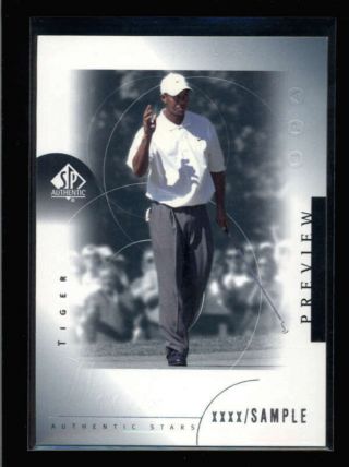 Tiger Woods 2001 Sp Authentic 21 Preview Xxxx / Sample Rookie (rare Rc) N1334