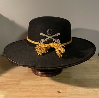 Rare Civil War Confederare Cavalry Officers Slouch Hat Cap - Confederate Kepi