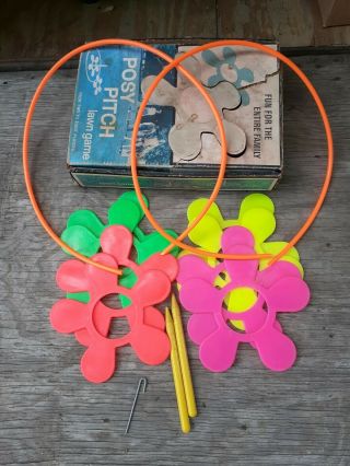 Vintage Posy Pitch Lawn Game Rare 1960s/70s Eagle Rubber Co.  Usa