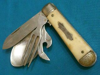 Rare Vintage Colonial Usa Sport - Pal Slotted Take Apart Hobo Knife Knives Pocket