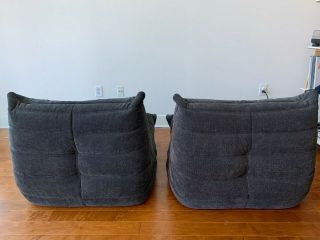 Ligne Roset Togo Fireside Chairs / charcoal rare fabric / pro cleaned 3