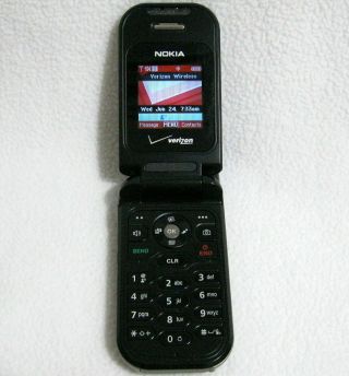 Rare Nokia 6215i Black Verizon Cellular Flip Cell Phone Very Good -