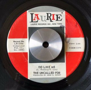 Rare Garage Rock 45 The Uncalled For Do Like Me 1967 Laurie Lr - 3394