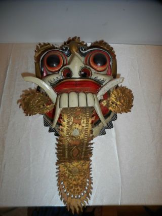 Indonesian Balinese Barong Paksasa Demon Vintage Wood Tribal Mask - Rare